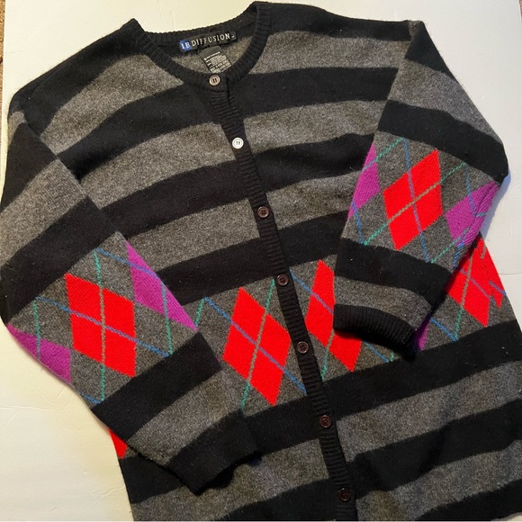 Vintage Lambswool Angora Cardigan Sweater Size Large - Picture 14 of 16